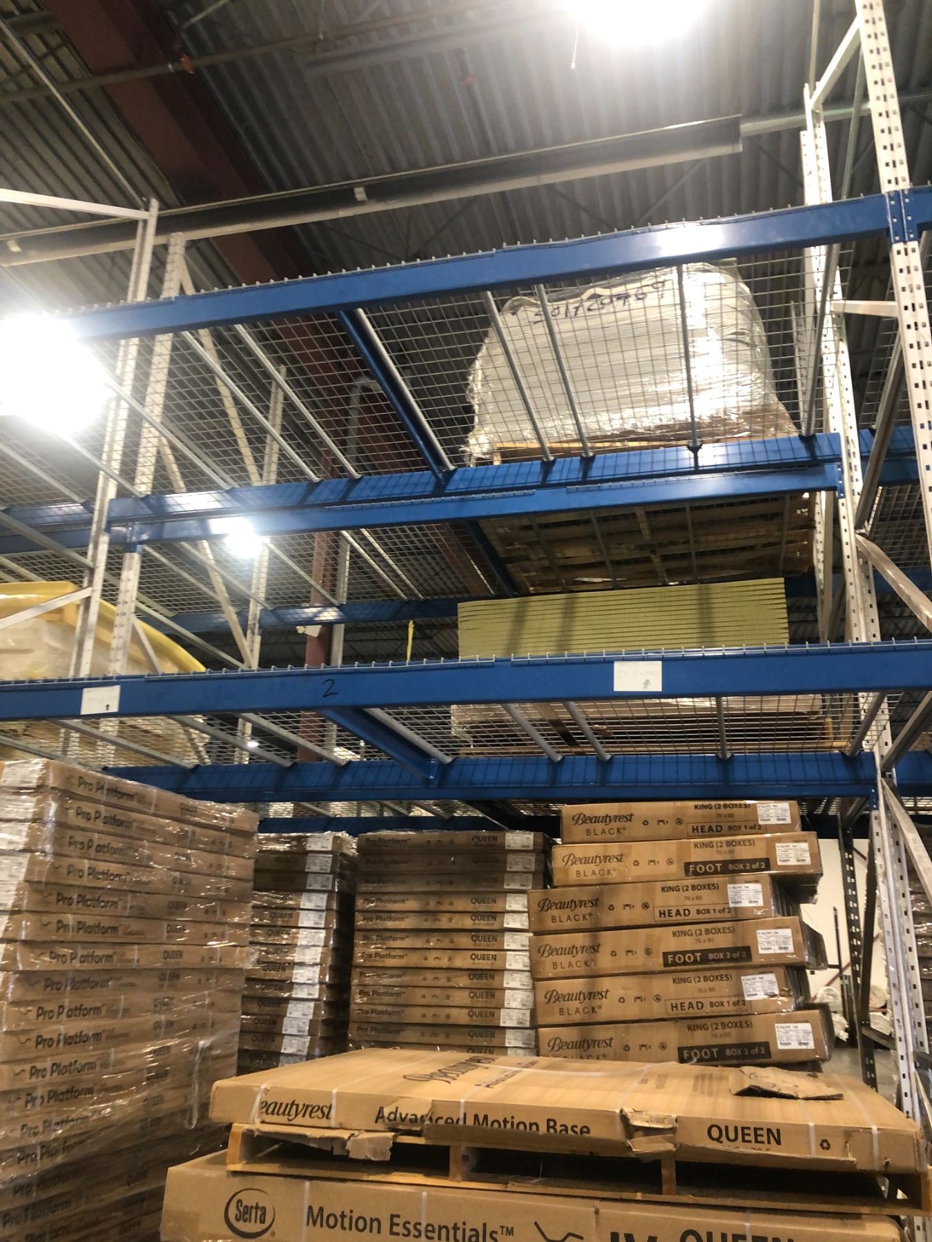 Complete set of industrial pallet racking 5 vertical (approx 20ft high ...