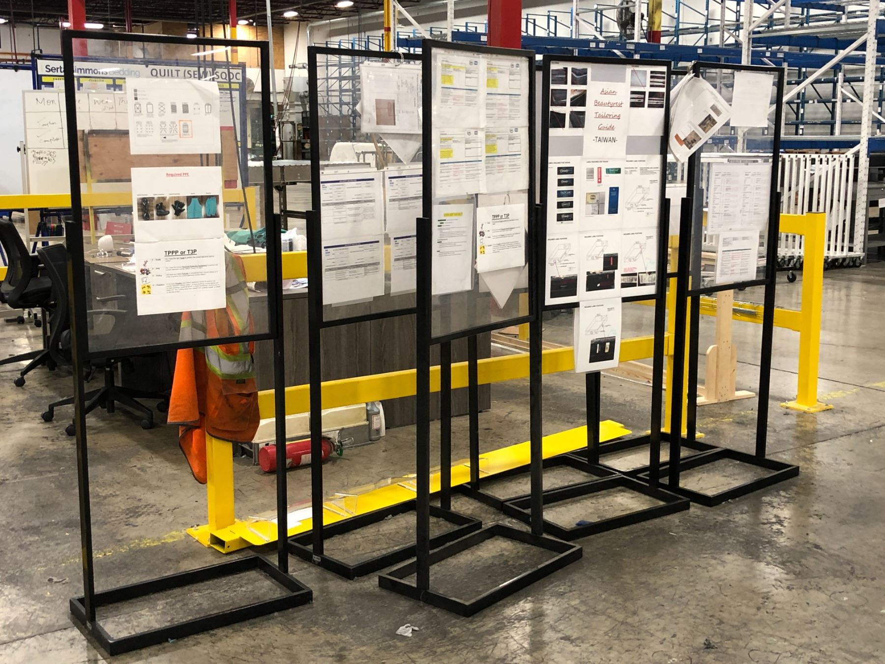 Group of 7 display board stands - 5ft 9in tall