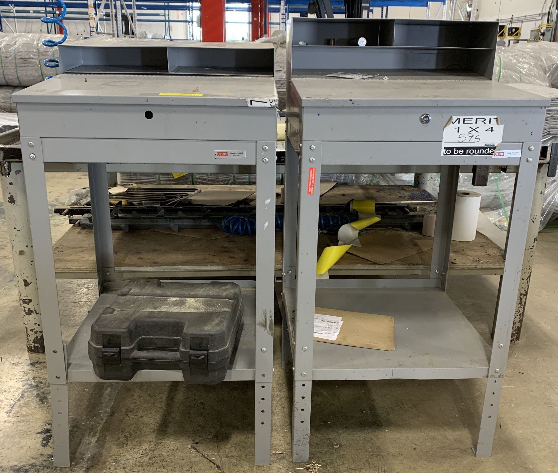 Group of 2 Uline Shop Desk