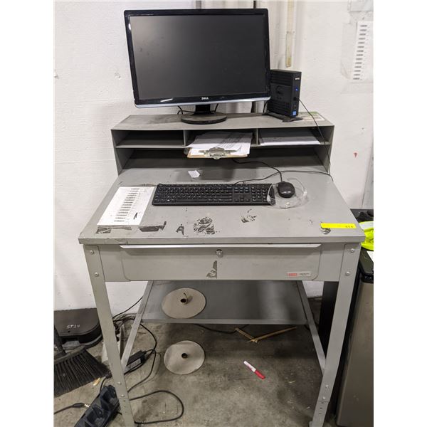Uline work desk w/computer - includes Dell Monitor/Keyboard/Mouse ...