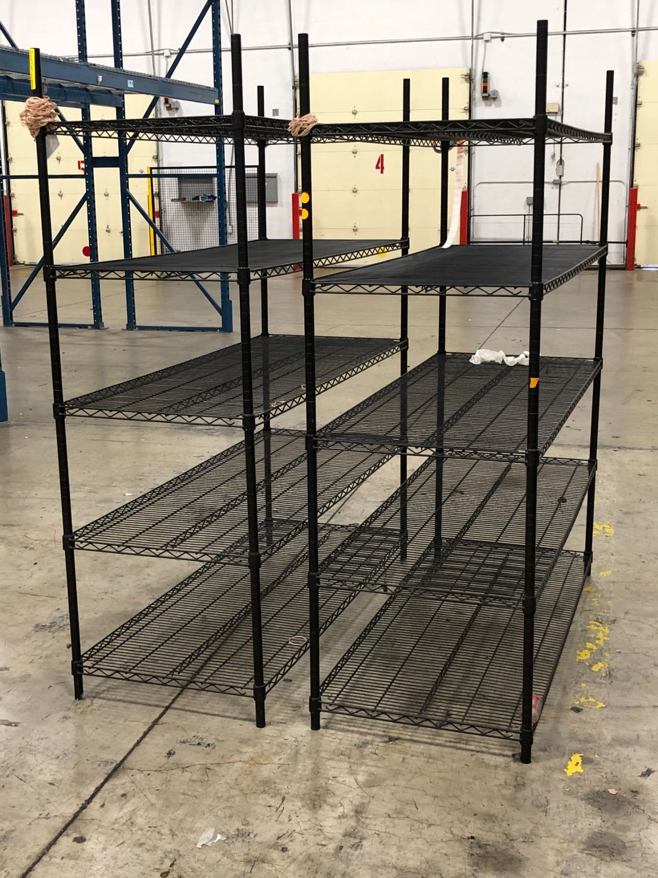 Group of 2 commercial shelving (approx. 5ft wide x 2ft depth x 6ft height)