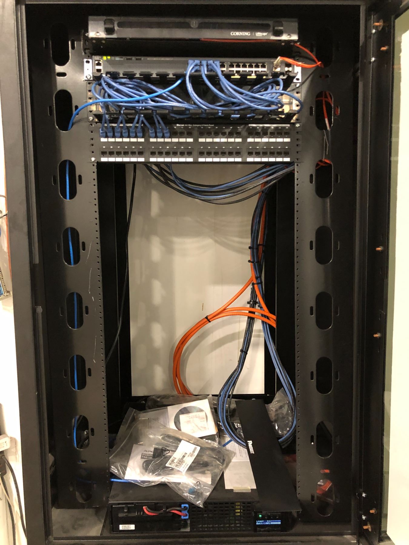 Server consoles box w/ Netkey Category 6 Patch Panel/ misc. server ...