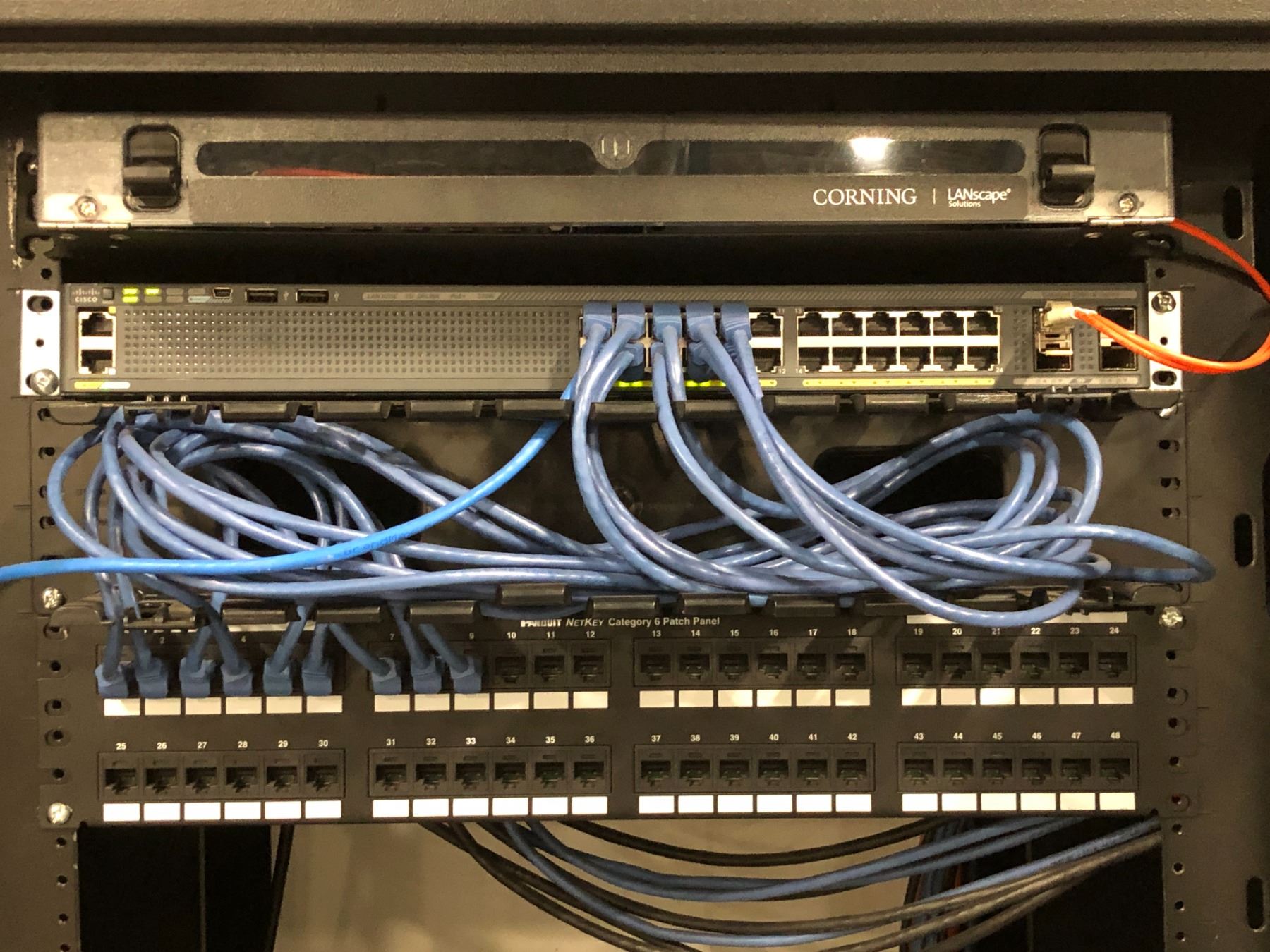 Server consoles box w/ Netkey Category 6 Patch Panel/ misc. server ...