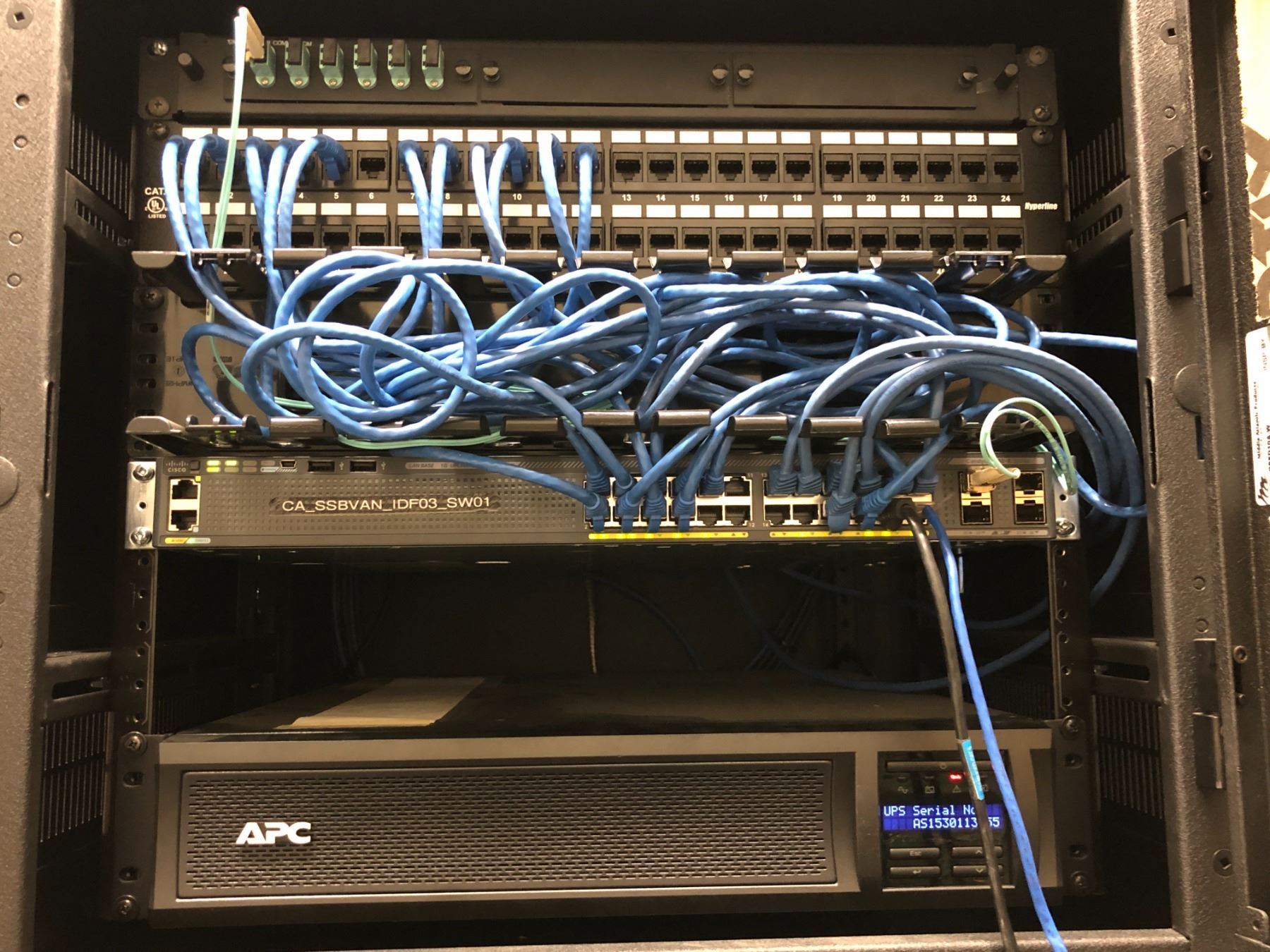 Server room server console box w/ APC battery backup & misc. console units