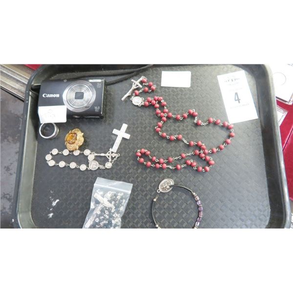 Cannon Camera, Rosaries & Ring