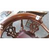 Image 2 : Carved Cherry Leather Seat Corner Armchair