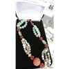 Image 2 : 14K YG Jade & Carnelian Bead Necklace