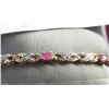 Image 2 : Sterling Silver Ruby & Diamond Bracelet