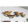Image 1 : Metal School of 7 Fish Wall Décor (2 Pc.)