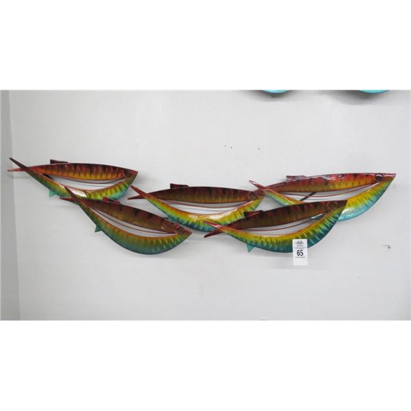 Metal School of 5 Fish Wall Décor - 44" x 12"