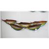 Image 1 : Metal School of 5 Fish Wall Décor - 44" x 12"