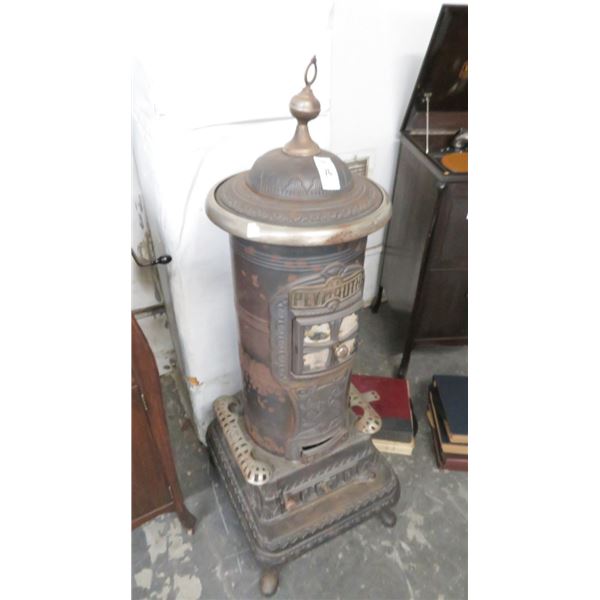 Vintage Plymouth Cast Iron Wood Burning Stove