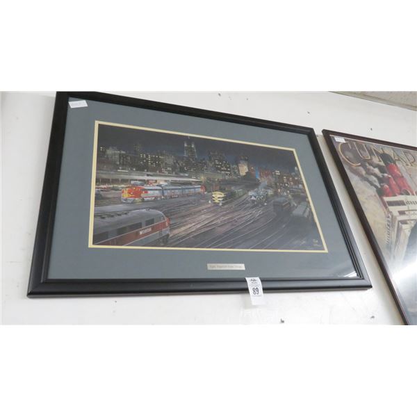 Framed Print Night Departure From Chicago - 24" x 35"
