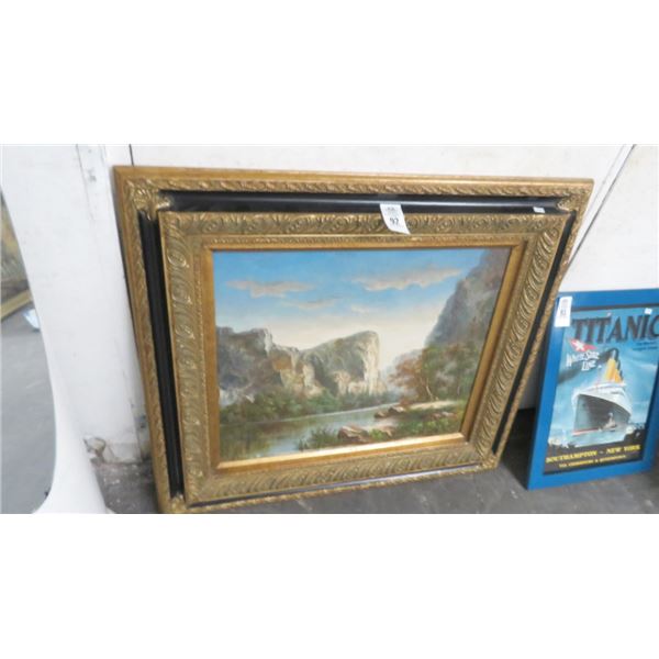 Decorative Framed Oil On Canvas River View - 36" x 34"