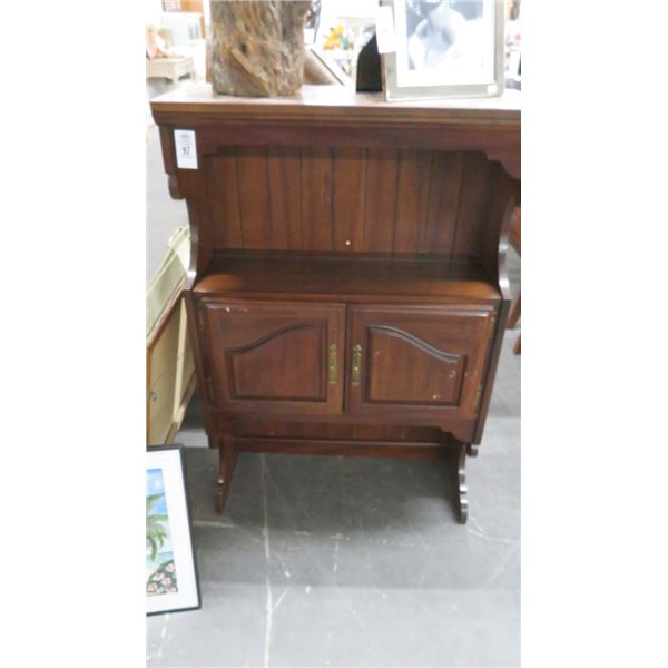 Mahogany 2 Shelf DeskTopper w/Cabinet