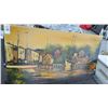 Image 1 : Oil On Board Harbor Scene - 4' x 2'