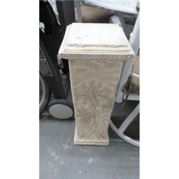 Plaster Palm Tree Motif Plant Stand