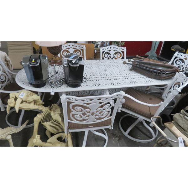 Cast Aluminum Patio Set w/Table & 6 Chairs