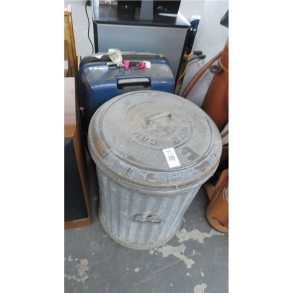 Vintage Metal Trash Can