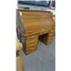 Image 1 : Oak w/Brass Accent Rolltop Desk