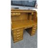 Image 3 : Oak w/Brass Accent Rolltop Desk