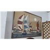 Image 1 : Framed Oil On Canvas Sailboat Scene Signed Letterman - 62" x 42"