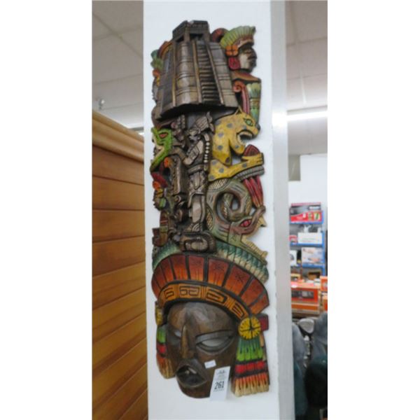 Carved Wood Painted Tribal Wall Art