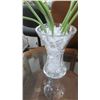 Image 2 : Etched Glass Vase w/Silk Flowers