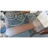 Image 3 : Glasstop Wood w/Ornate Metal Base Dining Room Table w/6 Chairs