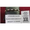 Image 1 : Sterling Silver Black Onyx Bracelet 12g