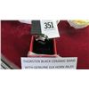 Image 1 : Thorsten Black Ceramic Ring w/Elk Horn Inlay