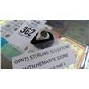 Image 1 : Sterling Silver Men's Ring w/Hematite Stone
