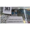 Image 1 : Sterling Silver Turtle Earrings w/Opal Inlay