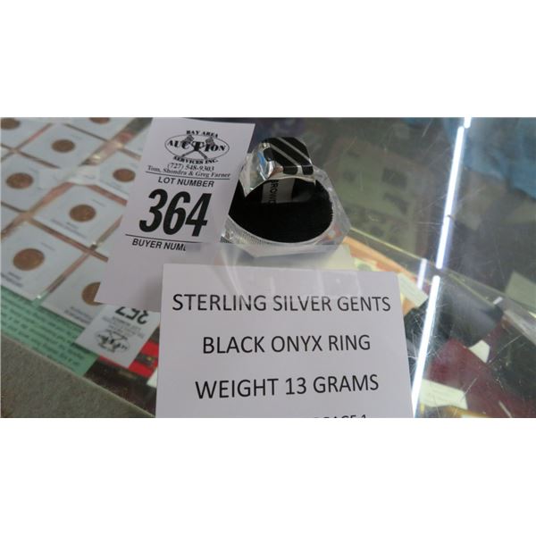 Sterling Silver Black Onyx Ring 13g