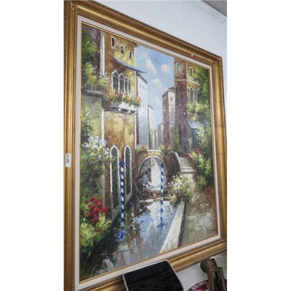 Large Oil On Canvas "Venice" Signed Hammond - 5' x 6'