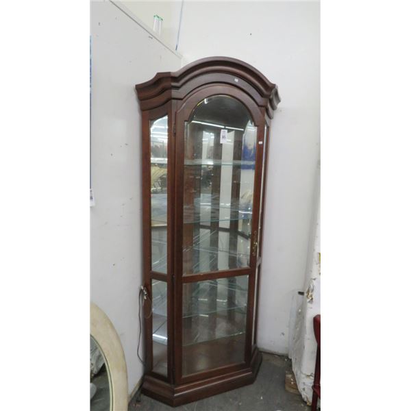 Mahogany Corner Curio Cabinet