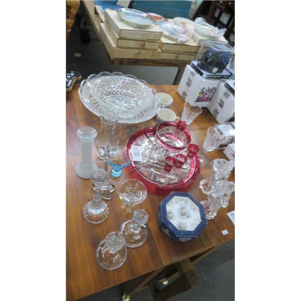 Artglass Platter, Crystal Bowls, Angel Figurine & More