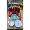 Image 1 : Artglass Vase, Pigeon Blood Glasses, Crystal Stems & More