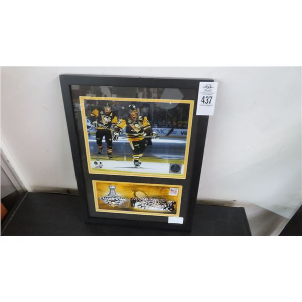 Framed Penguins Champions Team Photo - 17" x 13"