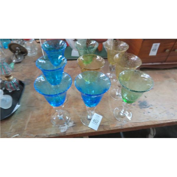 Crackle Glass Wine Stems (9)