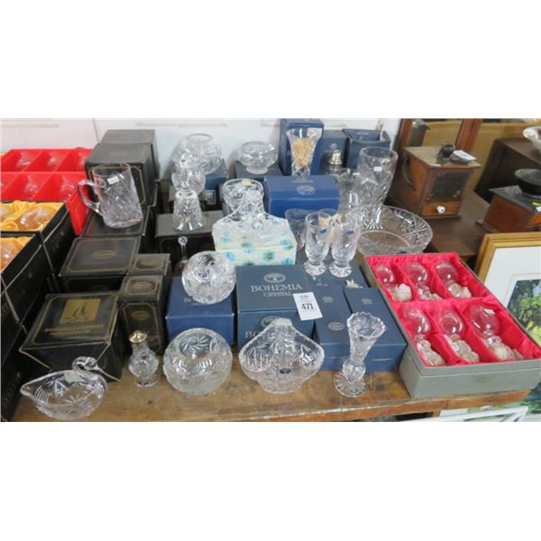 Bohemia Crystal Vases, Bowls, Mugs & Baskets (Approx. 40 Pcs.)