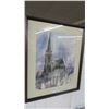 Image 1 : Framed Church Print Signed E. Watrobka - 3' x 30"