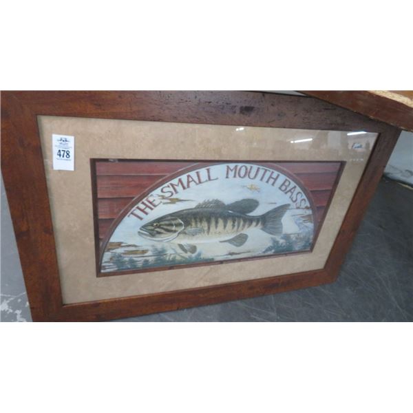 Framed The Small Mouth Bass Print - 40" x 26"