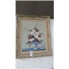 Image 1 : Framed Oil On Canvas Still Life Floral - 22" x 26"