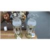 Image 1 : Pair of Brass & Glass Lamps