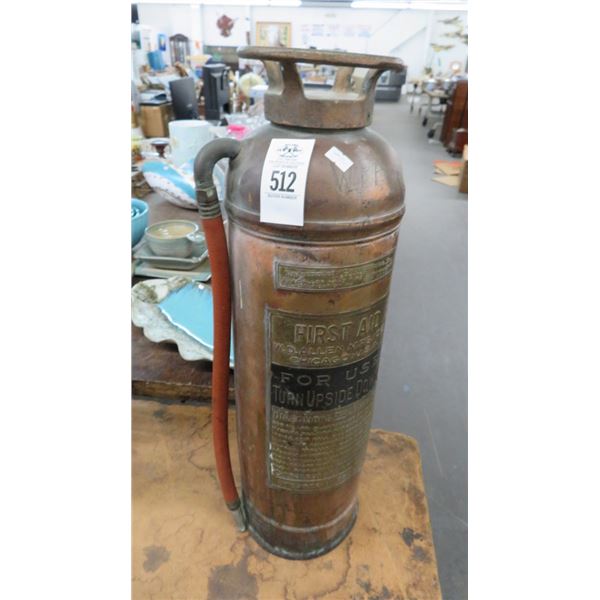 Vintage Brass Fire Extinguisher