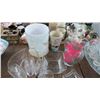 Image 2 : Painted Plates, Wine Stems, Glass Urns