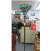 Image 1 : 2-Torchier Lamp w/Lidded Glass Lamp Shade - 2 X $