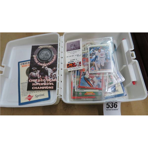 Baseball & Football Trading Cards w/Lunch Box