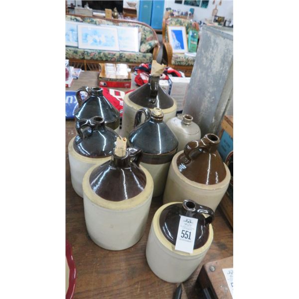 8-Stoneware Jugs - 5 X $